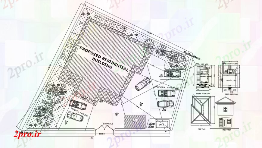 دانلود نقشه مسکونی  ، ویلایی ، آپارتمان  لوکس دو جزئی خانه سایت طرح (کد95647)