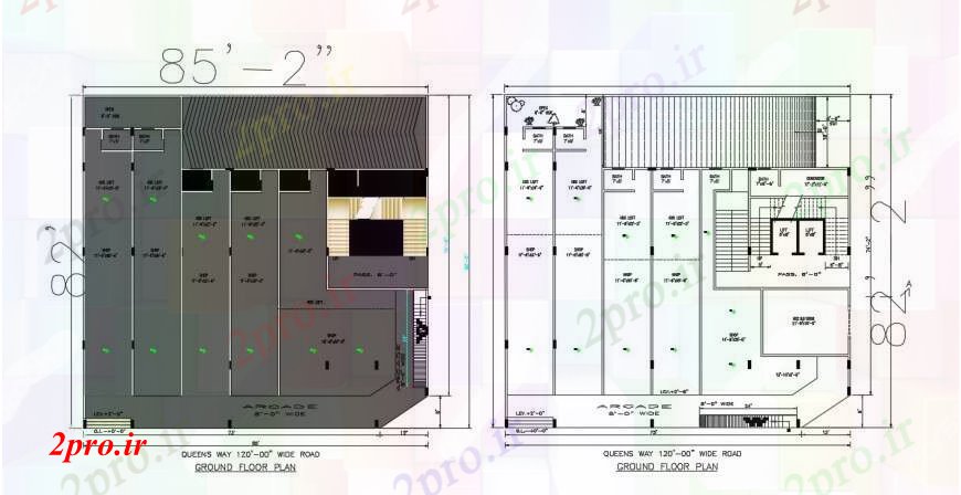 دانلود نقشه مسکونی  ، ویلایی ، آپارتمان   دو بعدی  رسم از ملکه راه طرحی طبقه همکف  (کد95659)