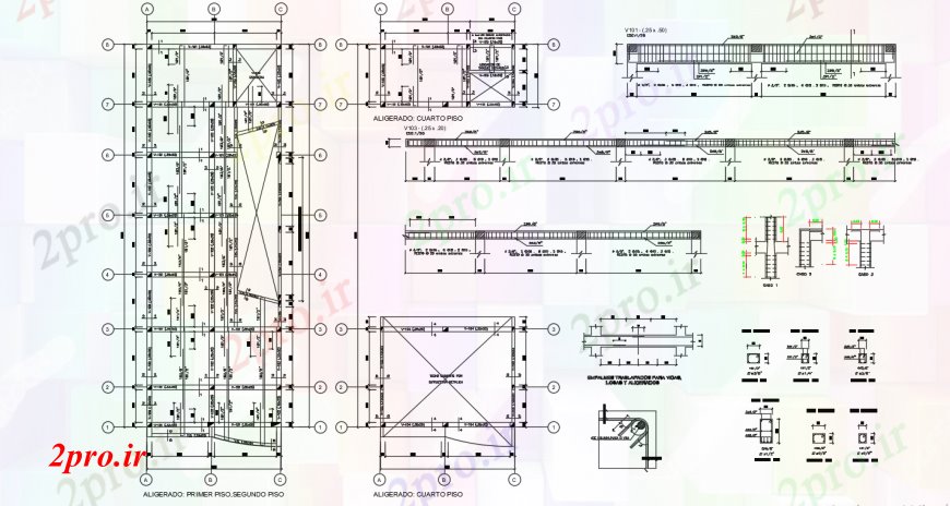 دانلود نقشه طراحی جزئیات ساختار ساختار طرحی با ستون برای آموزش و پرورش پرتو و ساخت (کد95717)