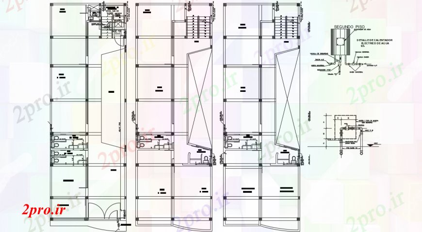 دانلود نقشه حمام مستر چهار طبقه جزئیات نصب و راه اندازی لوله کشی برای آموزش و پرورش ساخت 7 در 20 متر (کد95719)