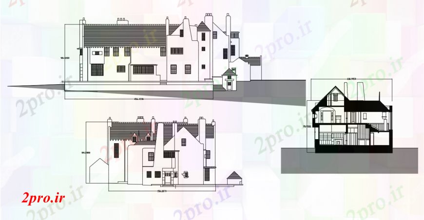 دانلود نقشه مسکونی  ، ویلایی ، آپارتمان  هیل مقابل خانه ایستگاه، تماس و نما سمت  (کد95777)