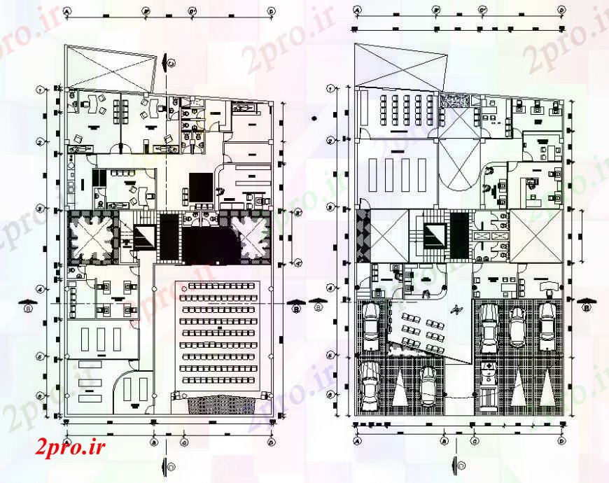 دانلود نقشه ساختمان اداری - تجاری - صنعتی وزارت عمومی پروژه دفتر طراحی 19 در 31 متر (کد95851)