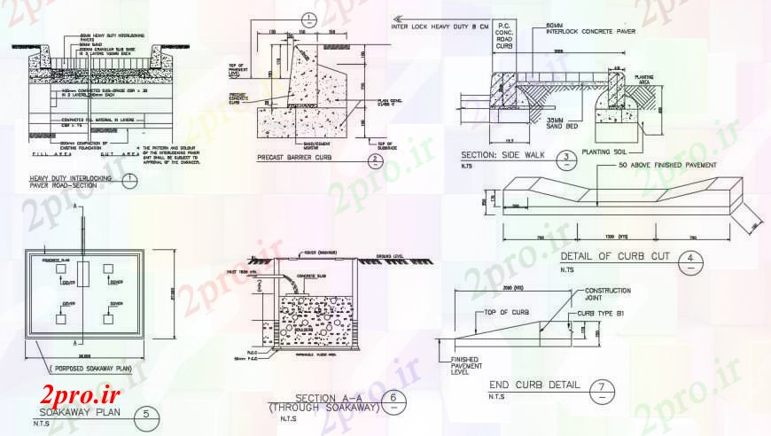 دانلود نقشه جزئیات ساخت و ساز طراحی  دو بعدی  از اصلاح طراحی سایت  اتوکد (کد95863)