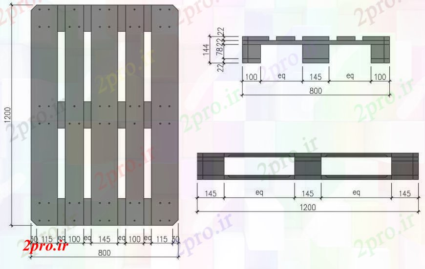 دانلود نقشه طراحی جزئیات ساختار نما دو بعدی  از نما پالت و طرح (کد95910)