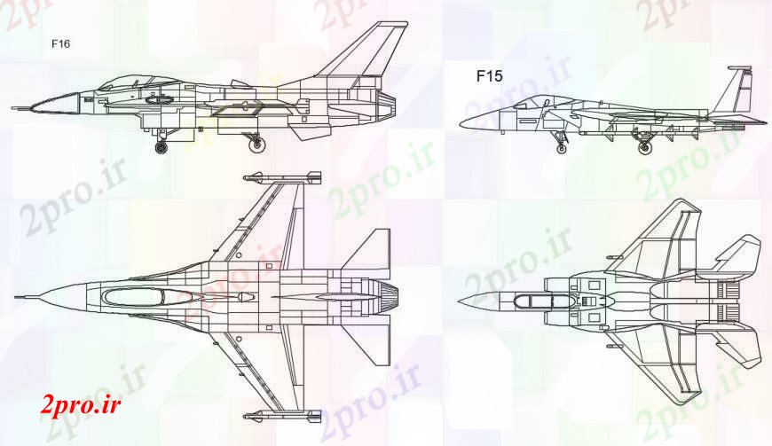 دانلود نقشه بلوک های حمل و نقل طراحی نما دو بعدی  از جت هواپیما  واحد حمل و نقل  (کد95914)