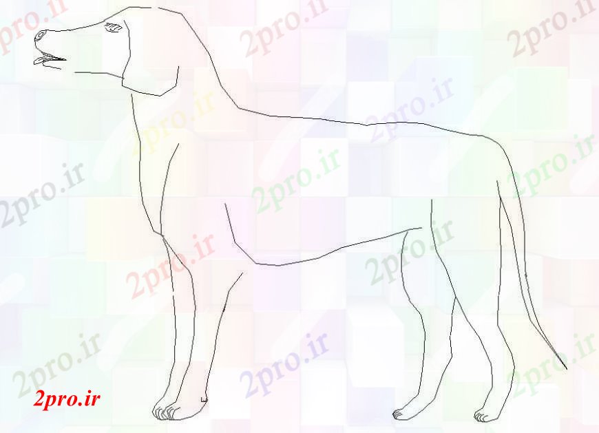دانلود نقشه بلوک حیوانات سگ دو بعدی  سمت بلوک    (کد95915)