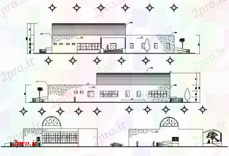 دانلود نقشه ساختمان اداری - تجاری - صنعتی ساختمان اداری  طراحی نما  (کد95923)