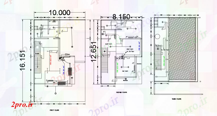 دانلود نقشه برق مسکونی کف خانه اتصال الکتریکی جزئیات طراحی   (کد95924)