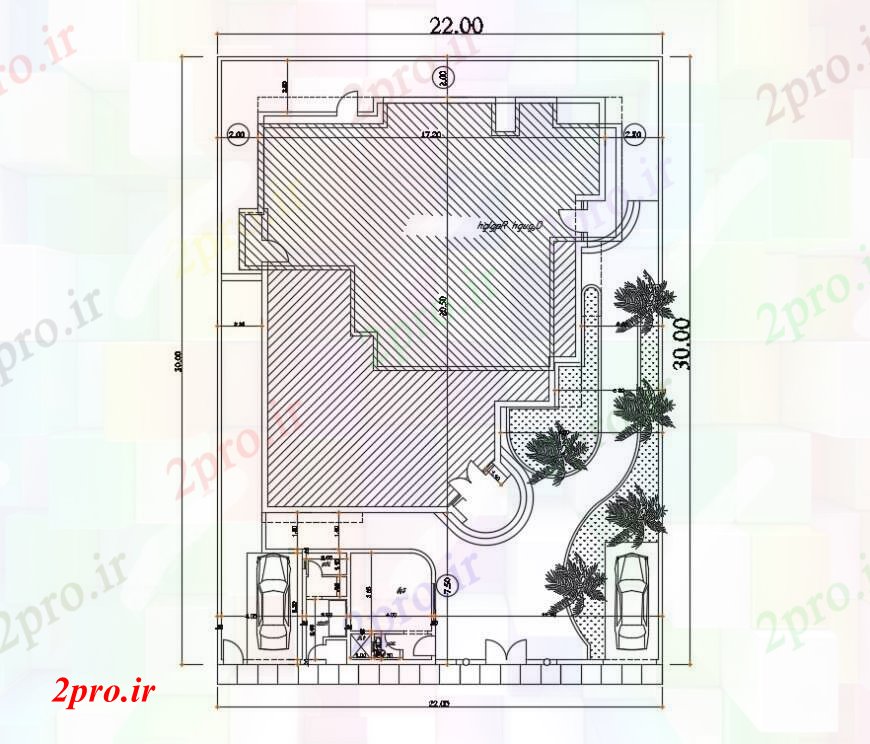 دانلود نقشه مسکونی ، ویلایی ، آپارتمان خانه ساده توزیع عمومی جزئیات طراحی 18 در 21 متر (کد95978)