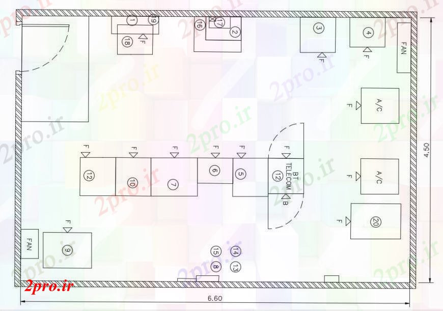 دانلود نقشه جزئیات ساخت و ساز طراحی دو بعدی طراحی سقف 4 در 7 متر (کد96001)