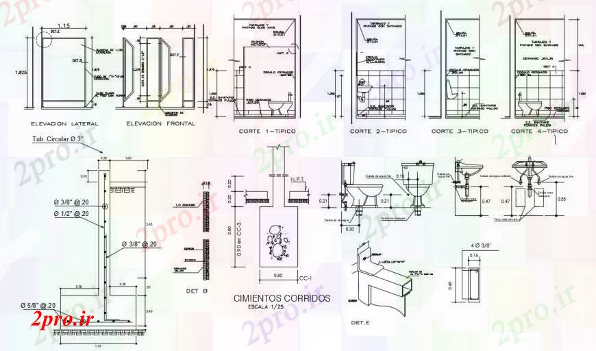 دانلود نقشه حمام مستر توالت بخش خانه، برنامه ریزی، نصب و راه اندازی و ساختار لوله کشی جزئیات  (کد96022)
