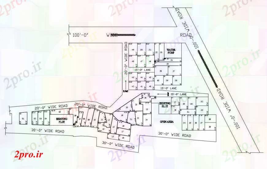 دانلود نقشه جزئیات پروژه های معماری عمومی موجود طرحی ساختمان و محوطه سازی سایت جزئیات  (کد96050)