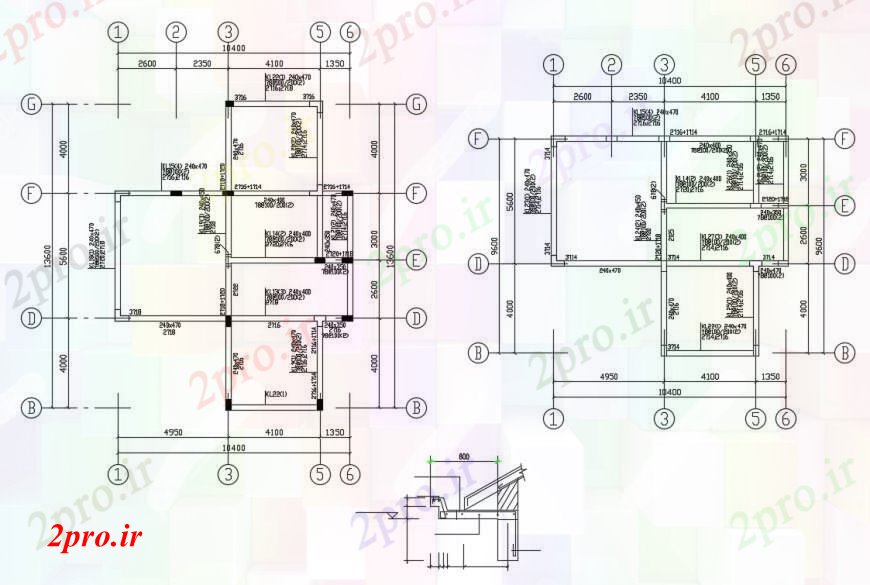 دانلود نقشه طراحی جزئیات ساختار دو طبقه طرحی پایه جزئیات ساختار برای خانه (کد96071)