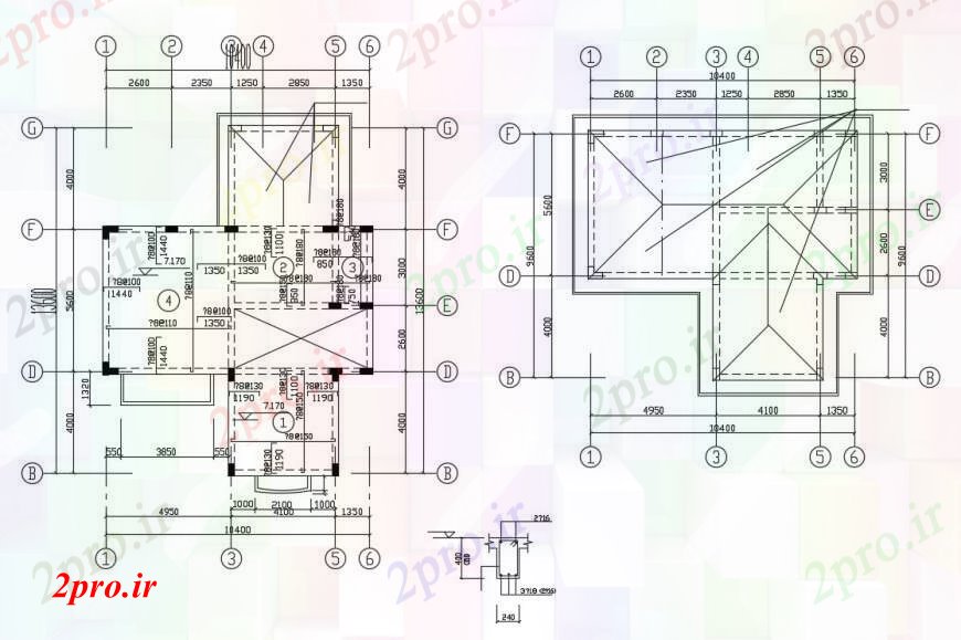 دانلود نقشه طراحی جزئیات ساختار دو طبقه ساختار طرحی پایه و اساس با ستون برای خانه 10 در 15 متر (کد96073)