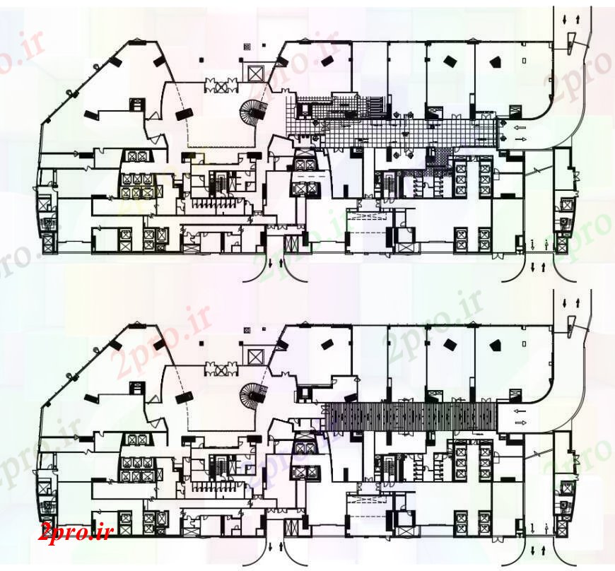 دانلود نقشه جزئیات ساخت و ساز سقف مبلمان 10 در 30 متر (کد96119)