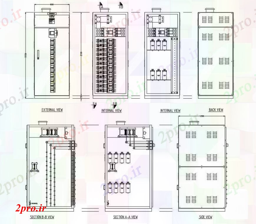 دانلود نقشه جزئیات ساخت و ساز طراحی دو بعدی از همه بخش طرحی 12 در 22 متر (کد96127)