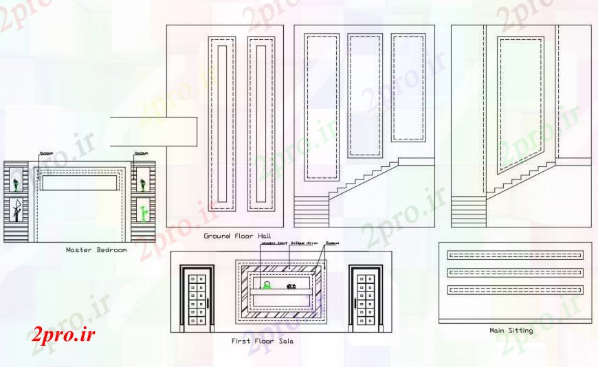 دانلود نقشه جزئیات ساخت و ساز طراحی  دو بعدی  خانه سقف طراحی بندی  نما اتوکد (کد96133)