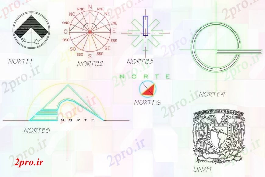 دانلود نقشه بلوک ، آرام ، نماد نماد شمالی مدل بالای صفحه  (کد96185)