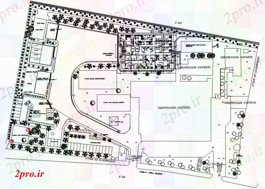 دانلود نقشه بیمارستان - درمانگاه - کلینیک پروژه بیمارستان جزئیات 27 در 40 متر (کد96193)