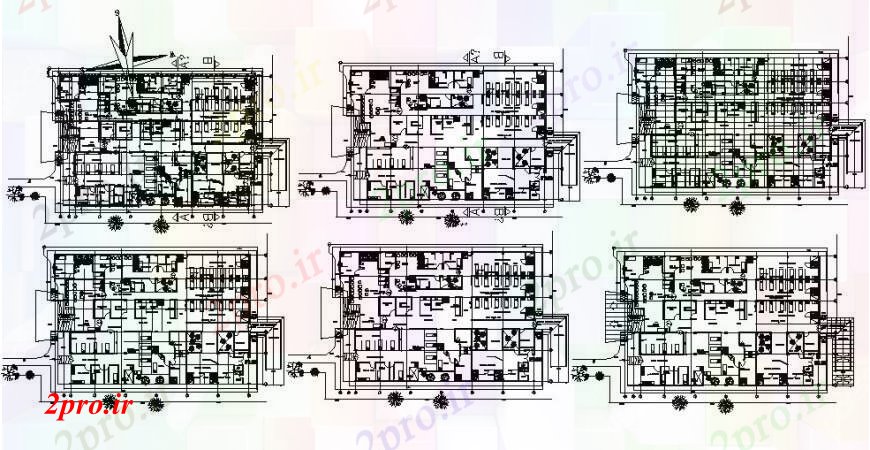 دانلود نقشه بیمارستان -  درمانگاه -  کلینیک طبقه بیمارستان دو بعدی    جزئیات (کد96194)