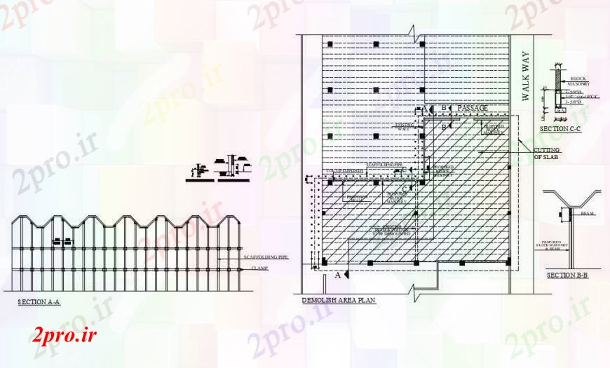 دانلود نقشه مسکونی  ، ویلایی ، آپارتمان  طراحی  دو بعدی  طرحی تخریب  اتوکد منطقه (کد96265)