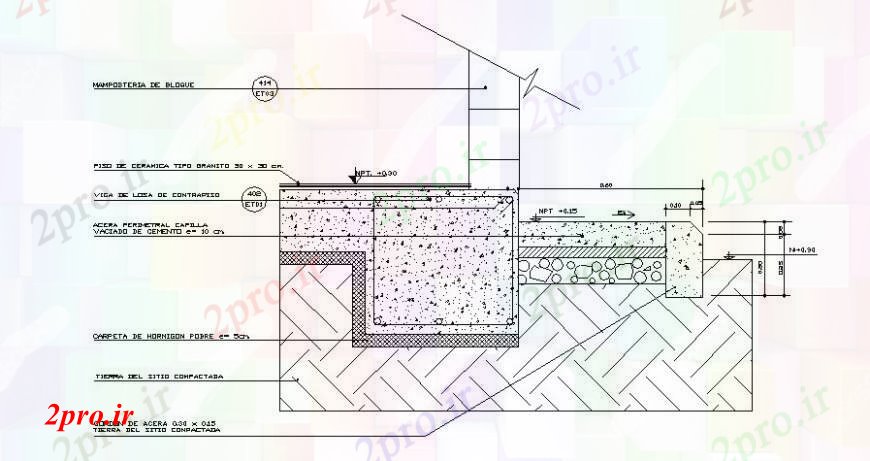 دانلود نقشه جزئیات ساخت و ساز جزئیات بتن   (کد96275)