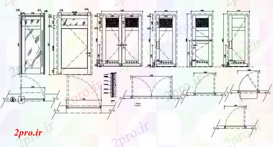 دانلود نقشه جزئیات طراحی در و پنجره   درب و   جزئیات (کد96312)