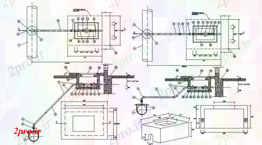 دانلود نقشه جزئیات لوله کشی اتصال خانه از نوشیدن   آب (کد96314)