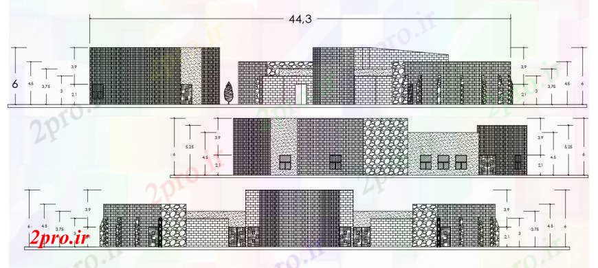 دانلود نقشه تئاتر چند منظوره - سینما - سالن کنفرانس - سالن همایشمرکز فرهنگ ساخت سه نما رسم طرفه جزئیات 23 در 42 متر (کد96336)