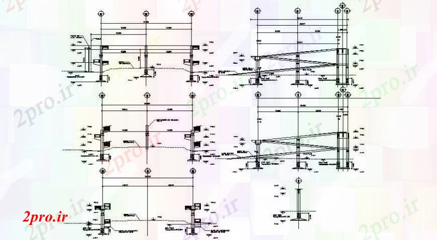 دانلود نقشه جزئیات طراحی در و پنجره  پنجره دو بعدی   نما جلو  طراحی  (کد96372)