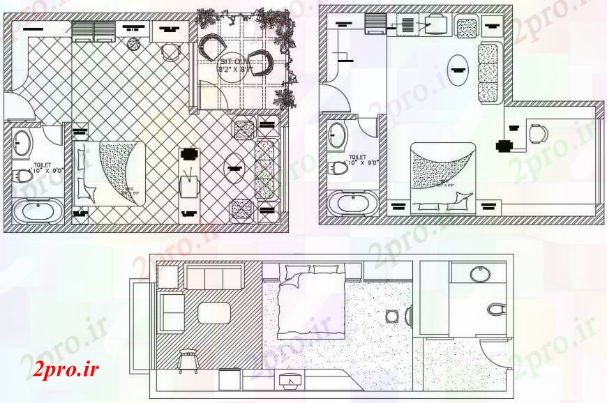 دانلود نقشه جزئیات ساخت و ساز طراحی دو بعدی از نشستن از اتوکد نما 8 در 14 متر (کد96415)