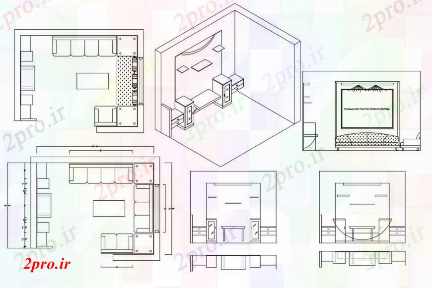 دانلود نقشه جزئیات ساخت و ساز طراحی  دو بعدی  از دیدگاه طبقه  اتوکد نما (کد96423)