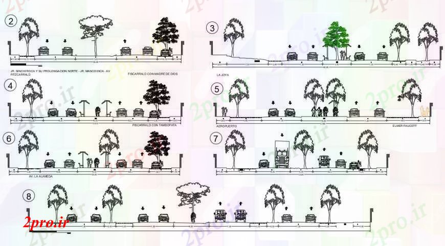 دانلود نقشه درختان و گیاهان طراحی  دو بعدی  درختان بلوک  اتوکد (کد96474)
