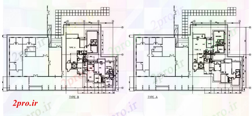 دانلود نقشه جزئیات ساخت و ساز طراحی از نوع A و B  (کد96478)