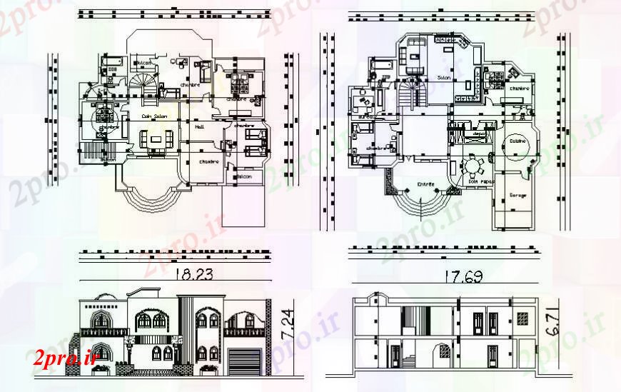 دانلود نقشه مسکونی  ، ویلایی ، آپارتمان  مدرن پروژه محل اقامت   جزئیات (کد96486)