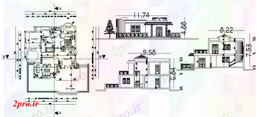 دانلود نقشه مسکونی  ، ویلایی ، آپارتمان  معماری پروژه محل اقامت  (کد96502)