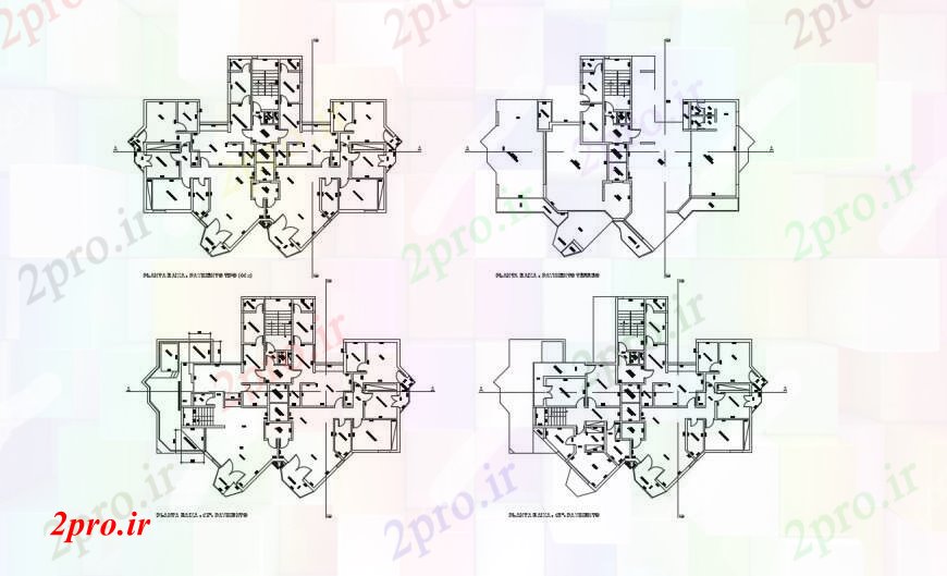 دانلود نقشه مسکونی  ، ویلایی ، آپارتمان  آپارتمان  مصارف اتوکد از   (کد96504)