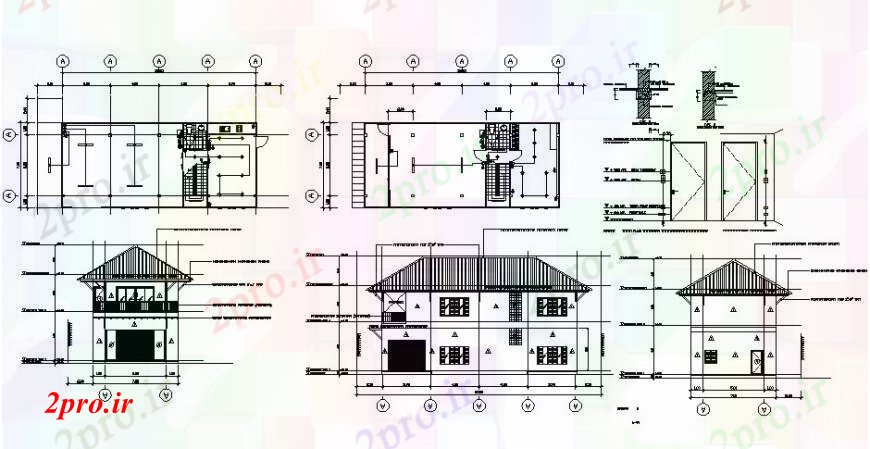 دانلود نقشه مسکونی ، ویلایی ، آپارتمان تک خانواده پروژه محل اقامت جزئیات 7 در 16 متر (کد96515)