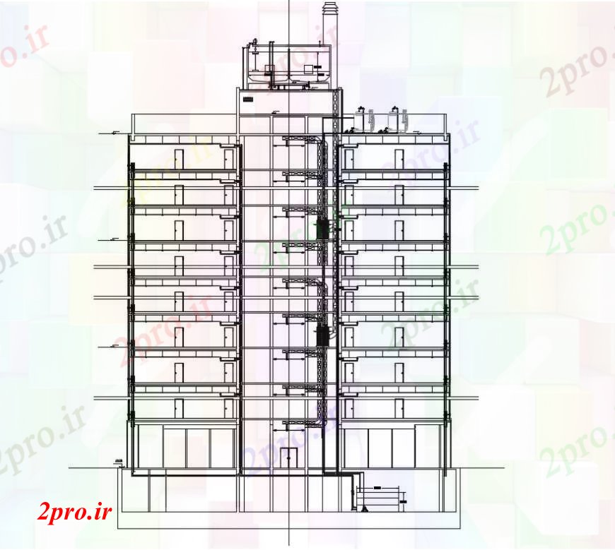 دانلود نقشه مسکونی  ، ویلایی ، آپارتمان  نما معماری آپارتمان   (کد96533)