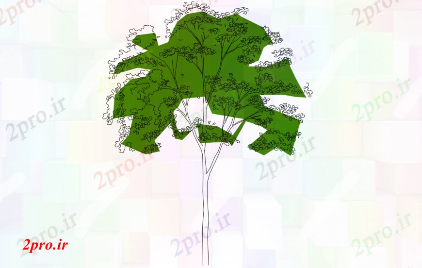 دانلود نقشه درختان و گیاهان خلاق درخت رنگ نما  (کد96585)