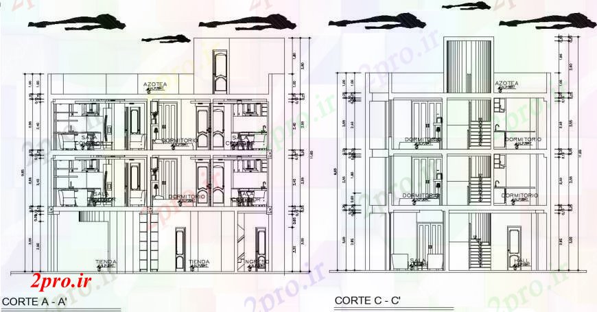 دانلود نقشه مسکونی  ، ویلایی ، آپارتمان    بخش مسکن آپارتمان   (کد96619)