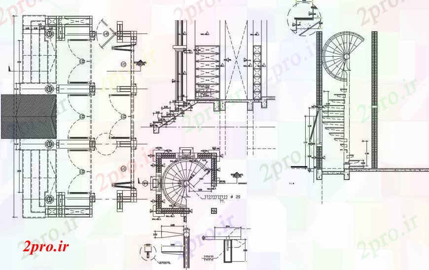 دانلود نقشه جزئیات پله و راه پله   راه پله نرده ستون کوچک گچ بری جزئیات ساخت و ساز جزئیات (کد96689)