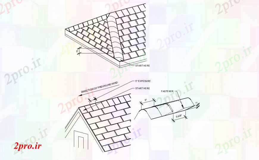 دانلود نقشه طراحی جزئیات ساختار هیپ و Ridge زونا بخش و ساختار سقف جزئیات (کد96709)