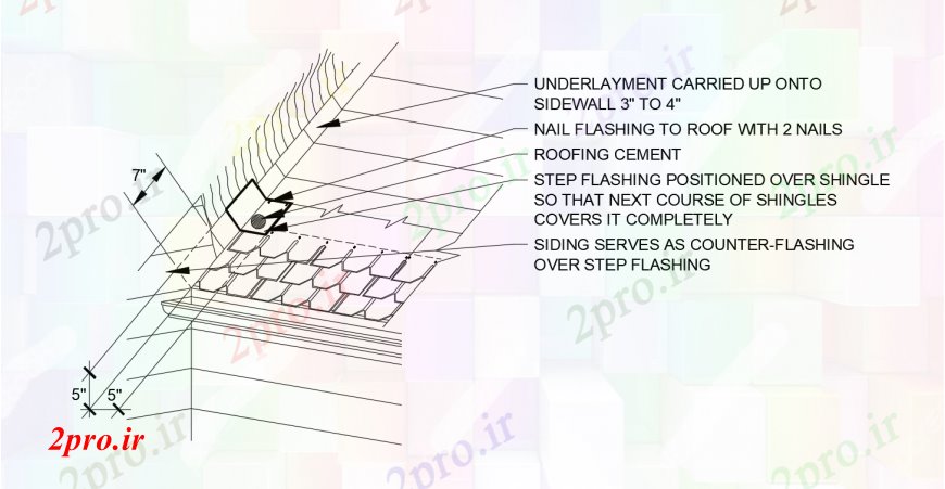 دانلود نقشه طراحی جزئیات ساختار گام چشمک زن برای سقف  ساخت و ساز طراحی جزئیات  (کد96765)