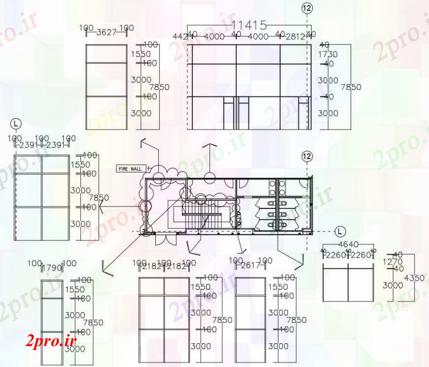 دانلود نقشه قالب اسکلت فلزی  انبار اسکلت فلزی ساختمان   جزئیات (کد96816)