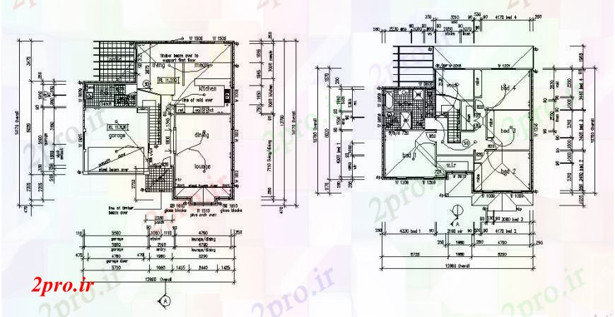 دانلود نقشه مسکونی  ، ویلایی ، آپارتمان  خانه با چهار اتاق خواب   (کد96827)