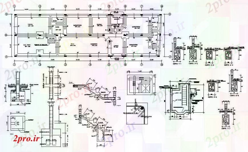 دانلود نقشه مسکونی  ، ویلایی ، آپارتمان  طراحی  دو بعدی  کف بخشی نما (کد96838)