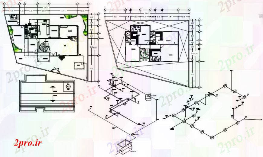 دانلود نقشه مسکونی  ، ویلایی ، آپارتمان  خانه مسکونی  بخشی نما اتوکد (کد96868)