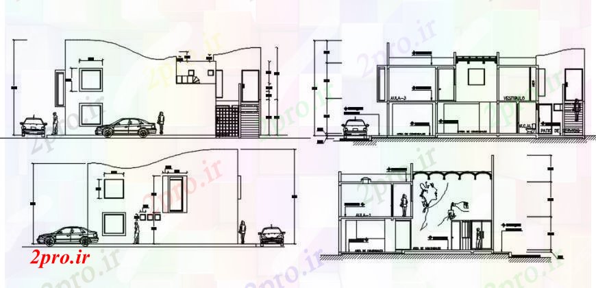 دانلود نقشه هتل - رستوران - اقامتگاه دو بعدی رسم رستوران ساخت نما اتوکد 11 در 14 متر (کد96881)