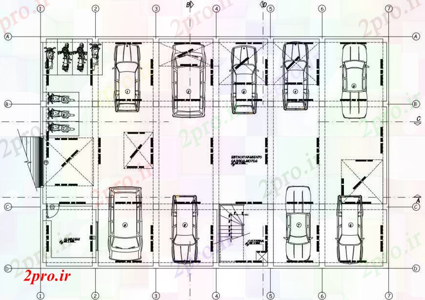دانلود نقشه ساختمان اداری - تجاری - صنعتی طراحی طرحی در طرحی پارکینگ   اتوکد (کد96888)
